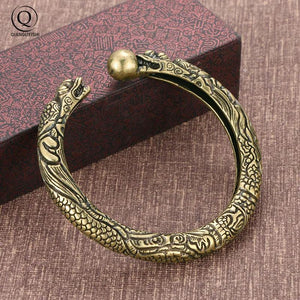Vintage Brass Dragon Bracelet Punk Link Chain Cuff Bracelet