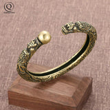 Vintage Brass Dragon Bracelet Punk Link Chain Cuff Bracelet