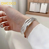 Silver Geometric Wide Bracelet Vintage Punk Party Jewelry