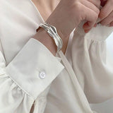 Silver Geometric Wide Bracelet Vintage Punk Party Jewelry