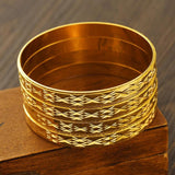 24k 65MM Dubai Wedding Bangles Ethiopian Jewelry Indian Women Bracelets