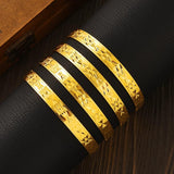 24k 65MM Dubai Wedding Bangles Ethiopian Jewelry Indian Women Bracelets
