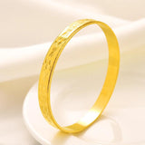 24k 65MM Dubai Wedding Bangles Ethiopian Jewelry Indian Women Bracelets