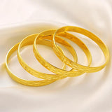24k 65MM Dubai Wedding Bangles Ethiopian Jewelry Indian Women Bracelets