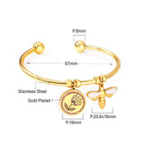 Adjustable Wrist Cuff Bracelet Charm Bangle for Women