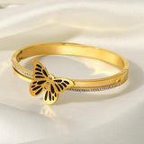 Butterfly Stainless Steel Bangle Bracelet Charm Texture Gift