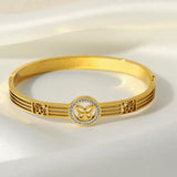 Butterfly Stainless Steel Bangle Bracelet Charm Texture Gift