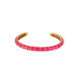 18K Plated Stainless Steel Open Caterpillar Oil Dropping Bracelet For Women
