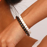 18K Plated Stainless Steel Open Caterpillar Oil Dropping Bracelet For Women