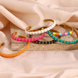 18K Plated Stainless Steel Open Caterpillar Oil Dropping Bracelet For Women