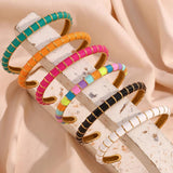 18K Plated Stainless Steel Open Caterpillar Oil Dropping Bracelet For Women