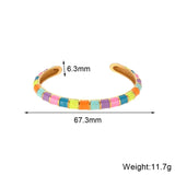 18K Plated Stainless Steel Open Caterpillar Oil Dropping Bracelet For Women
