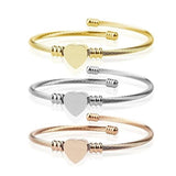 Three-color Wire Braided Bracelet with Heart Charm