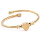Three-color Wire Braided Bracelet with Heart Charm