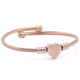 Three-color Wire Braided Bracelet with Heart Charm