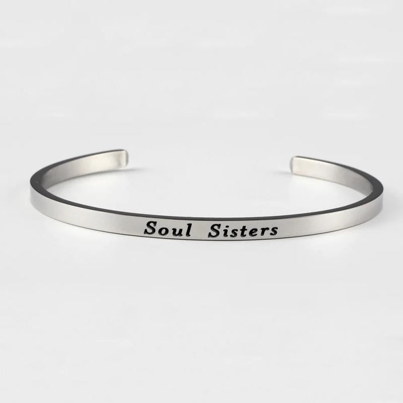 Stainless Steel Inspirational Bracelet for Women - Anti Allergy Bangle