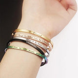 Stainless Steel Inspirational Bracelet for Women - Anti Allergy Bangle