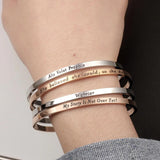 Stainless Steel Inspirational Bracelet for Women - Anti Allergy Bangle