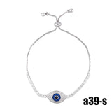 Rainbow Evil Eye Bracelet Copper Zircon Crystal Vintage Wedding Jewelry