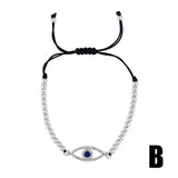Rainbow Evil Eye Bracelet Copper Zircon Crystal Vintage Wedding Jewelry