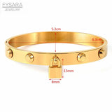 Lock Charm Bangles Rivet Spike Bangle Stainless Steel