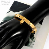 Lock Charm Bangles Rivet Spike Bangle Stainless Steel