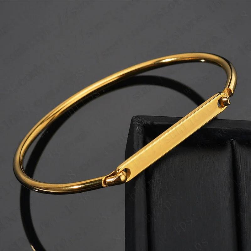 Stainless Steel Cuff Women Bracelets & Bangles Metal Wrap Bracelet