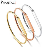 Stainless Steel Cuff Women Bracelets & Bangles Metal Wrap Bracelet