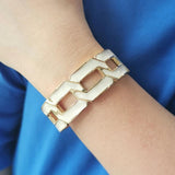 Alloy Cuff Bracelets Statement Oil-spot Glaze Chunky Oval Bangle