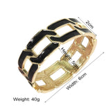 Alloy Cuff Bracelets Statement Oil-spot Glaze Chunky Oval Bangle