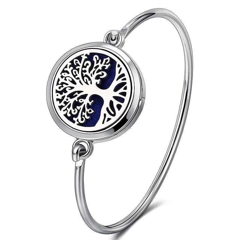 Tree of Life Locket Bangle Aromatherapy Bracelet