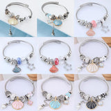 DIY Shell Bracelet Pink Glass Beads Jewelry Making