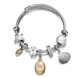 DIY Shell Bracelet Pink Glass Beads Jewelry Making