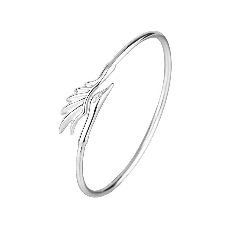 Silver Bird Wings Zircon Bangles Bride Jewelry