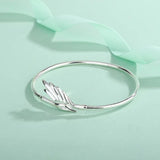 Silver Bird Wings Zircon Bangles Bride Jewelry