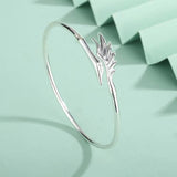 Silver Bird Wings Zircon Bangles Bride Jewelry