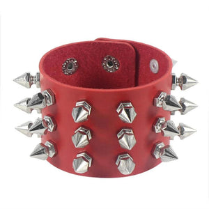 Leather Wristband Bracelet Cuff Goth Gothic Punk Bracelets Women Men