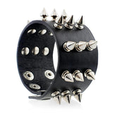 Leather Wristband Bracelet Cuff Goth Gothic Punk Bracelets Women Men