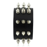 Leather Wristband Bracelet Cuff Goth Gothic Punk Bracelets Women Men