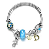 Pink Beaded Stainless Steel Bracelet for Women