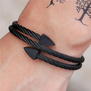 Stainless Steel Cable Wire Love Bangle Triangle Jewelry