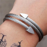 Stainless Steel Cable Wire Love Bangle Triangle Jewelry