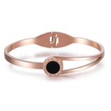 Women's Roman Numerals Acrylic Stone Open Bracelet