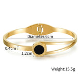 Women's Roman Numerals Acrylic Stone Open Bracelet