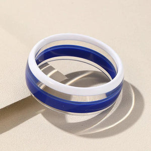 Vintage Resin Bracelet for Women Wide Bangle Stripe Party Jewelry