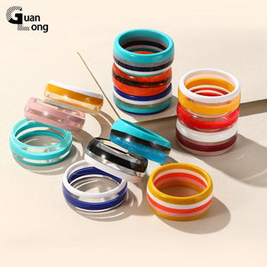 Vintage Resin Bracelet for Women Wide Bangle Stripe Party Jewelry