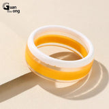 Vintage Resin Bracelet for Women Wide Bangle Stripe Party Jewelry