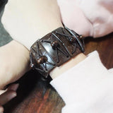 Bohemian Geometric Bracelet for Women Wood Bangle Ethnic Jewelry Gift