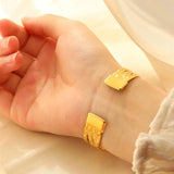 Stainless Steel Weave Bracelet Femme Engagement Jewelry Open Cuff