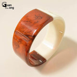 GongLong Resin Acrylic Round Women's Bangles Wide Bracelet Cuff Jewelry